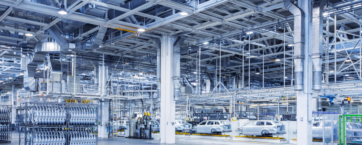 spare parts in a car plant