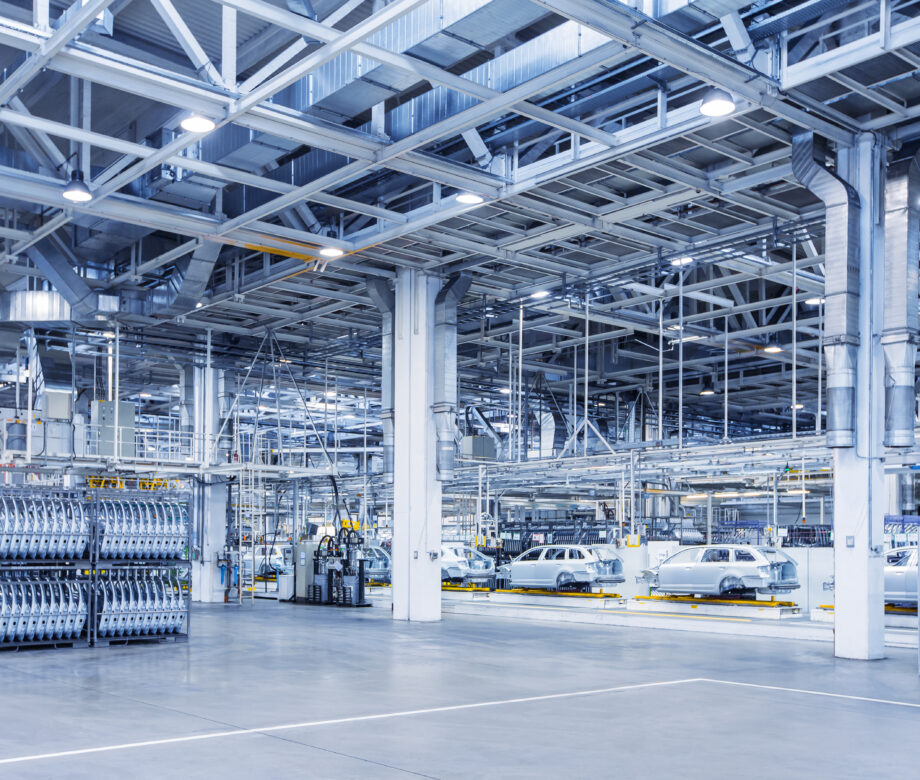 spare parts in a car plant